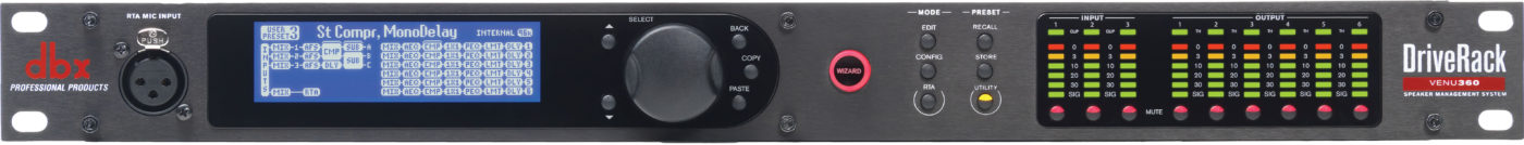 DBX DriveRack VENU360 Complete Loudspeaker Management System เครื่องปรับแต่งสัญญาณเสียง ดิจิตอล คุมผ่าน PC, Mac ,SmartPhone, tablat, Android, iOS  ผ่าน Wifi