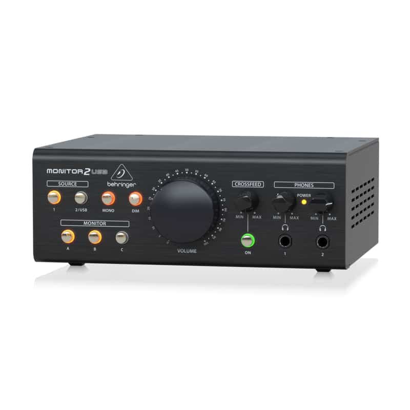 BEHRINGER MONITOR2USB High-End Speaker and Headphone Monitoring VCA Control and USB Audio Interface Black 