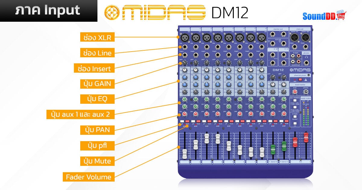 How To Use MIDAS DM12 Input