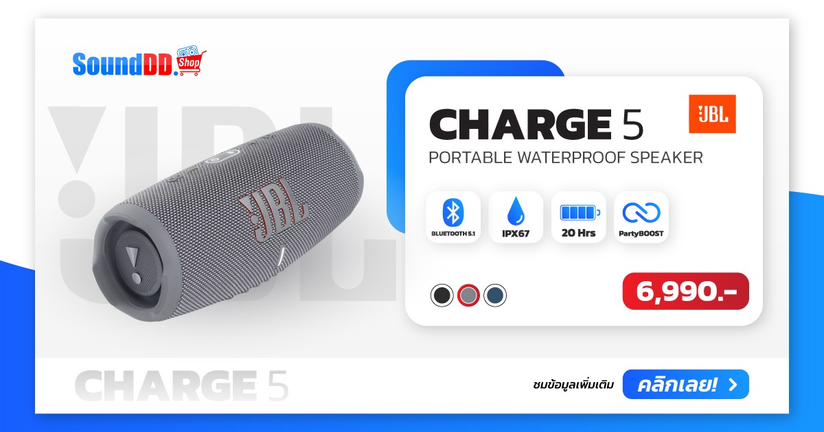 JBL CHARGE 5 สีเทา