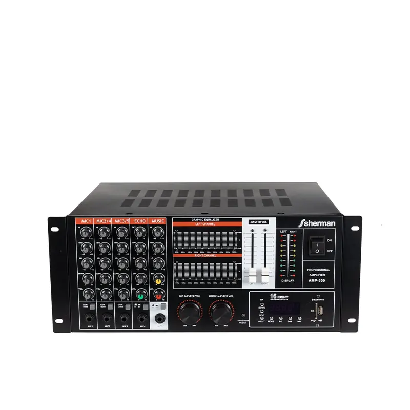 SHERMAN AMP-300 มิกเซอร์แอมป์ 400 วัตต์ 5 MIC 10 EQ