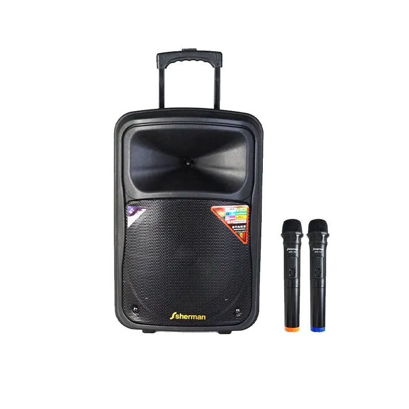 SHERMAN APS-125 ตู้ลำโพงเคลื่อนที่ 12 นิ้ว พร้อมไมโครโฟนไร้สาย
