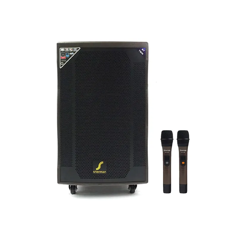 SHERMAN APS-155 ตู้ลำโพงเคลื่อนที่ 15 นิ้ว พร้อมไมโครโฟนไร้สาย