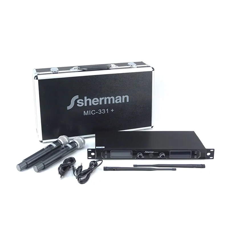 SHERMAN MIC-331+ ชุดไมค์ลอยมือถือคู่ แบบ UHF