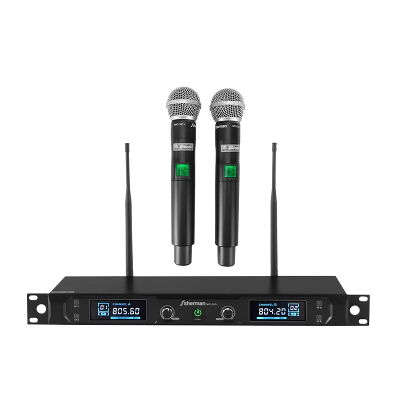 SHERMAN MIC-331+ ชุดไมค์ลอยมือถือคู่ แบบ UHF