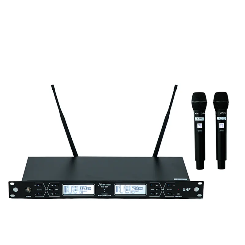 SHERMAN MIC-334 ชุดไมค์ลอยมือถือคู่ แบบ UHF
