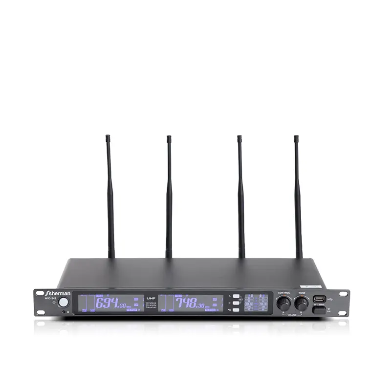 SHERMAN MIC-342 ชุดไมค์ลอยมือถือคู่ แบบ UHF