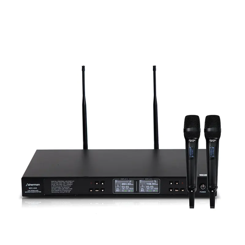SHERMAN MIC-444 ชุดไมค์ลอยมือถือคู่ แบบ UHF