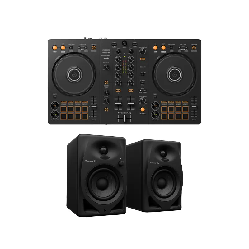 PIONEER DJ DDJ-FLX4 + DM-40D ชุดเครื่องเล่นดีเจ DJ controller และลำโพงมอนิเตอร์ สตูดิโอ