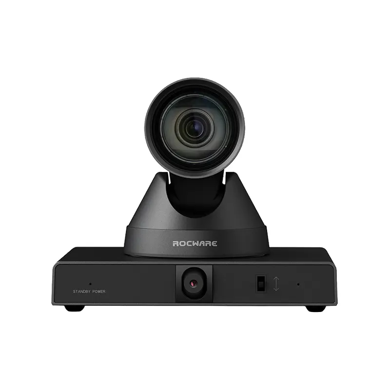 ROCWARE RC800 กล้อง PTZ Dual-Lens สำหรับห้องประชุมออนไลน์ 4K, Optical Zoom 12x